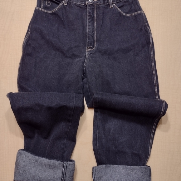 Vintage Gloria Vanderbilt High Rise Vintage 70's Black Gold Stitching Mom Jeans - Picture 8 of 15